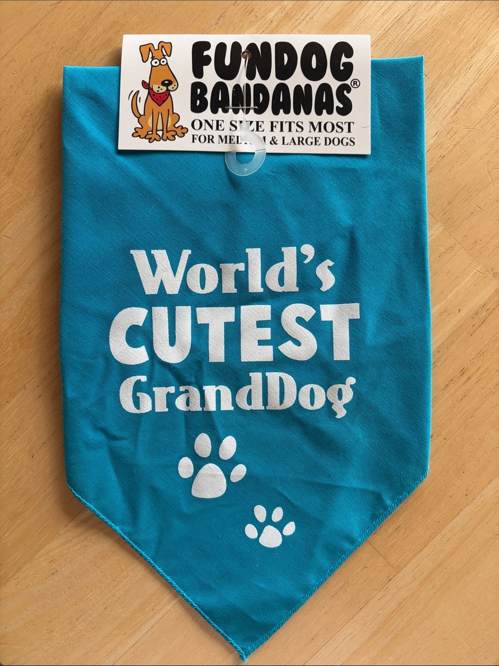 FUNdog Teal "World's Cutest GrandDog" Pet Bandana